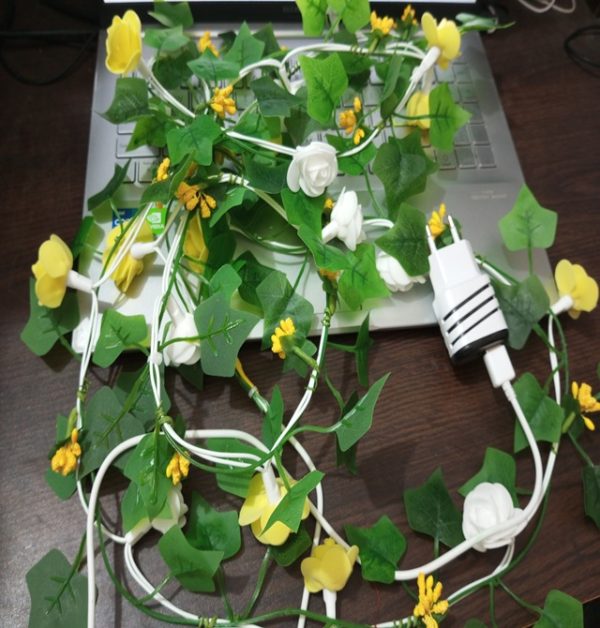 Artificial Leaf & Rose with Led